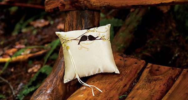 Love Bird Embroidered Pillow
